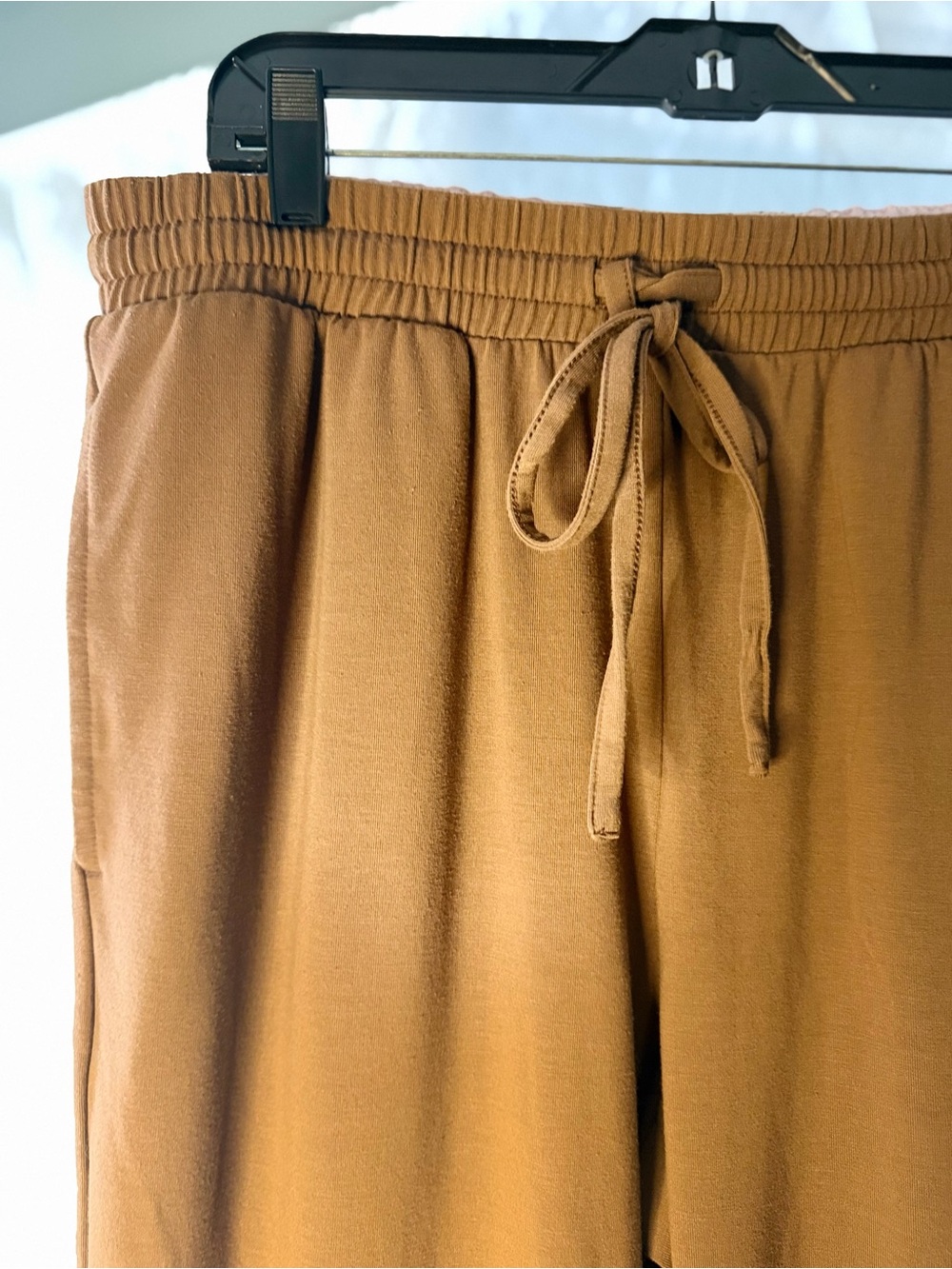 Lands' End Joggers Women M Brown Like New Drawstring Elastic Waist Pockets